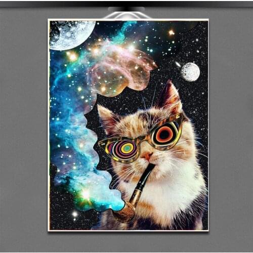 5D DIY Diamond painting by numbers Cat 100% full square drill Cross Stitch Embroidery rhinestones personal picture Photos