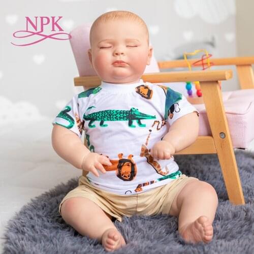60CM Big Boy 3 Month Size 100% handmade Reborn Toddler Sleeping Joseph Mutiple Layers Painting with Visible Veins High Quality