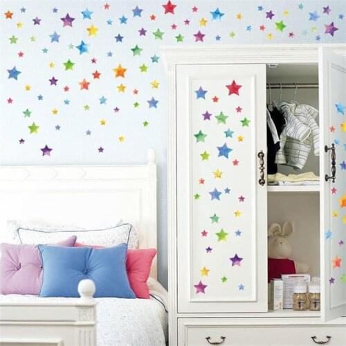 67pcs/set Cartoon Stars Wall Sticker For Kids Room Home Decor Little Star Wall Decal Baby Nursery DIY Removable Art Mural Poster