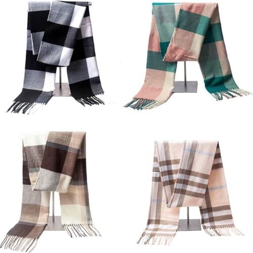 AMYO Imitation Cashmere Scarves Luxury Designers Hijab Men Scarf Winter Women Unisex Plaid Bandana бандана