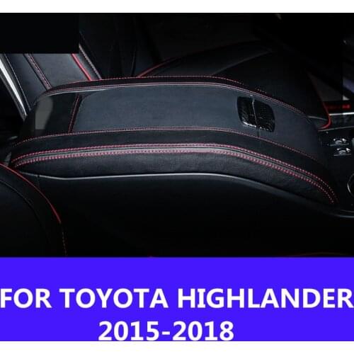 Car central container armrest box PU Leather auto car-styling content box holder accessories FOR TOYOTA HIGHLANDER 2015-2018