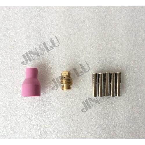Free shipping QS-300 air cooled TIG welding torch consumables collet body,collet 2.0mm and ceramic nozzle,each 10pcs