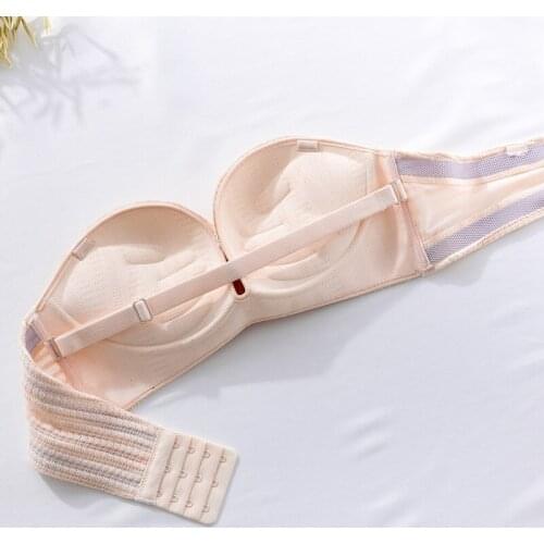 Strapless Bra Push Up Bras Sexy Underwear for Ladies Wedding Dress Padded Bralette Solf Breathable Invisible Lingerie Seamless