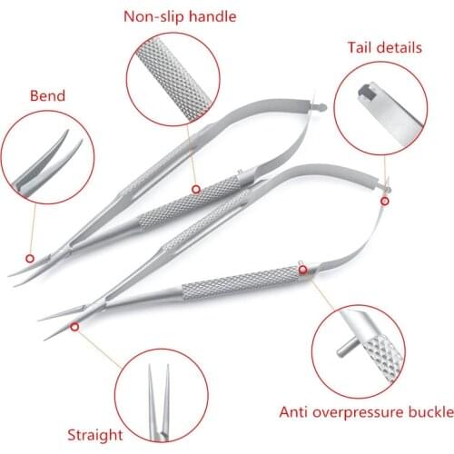 Castroviejo Needle forceps Straight/Curved 12.5cm-18cm for Dental forceps Orthodontic Implant tool