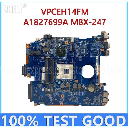 For SONY VPCEH VPCEH14FM Laptop Motherboard MBX-247 HM65 A1827699A DA0HK1MB6E0