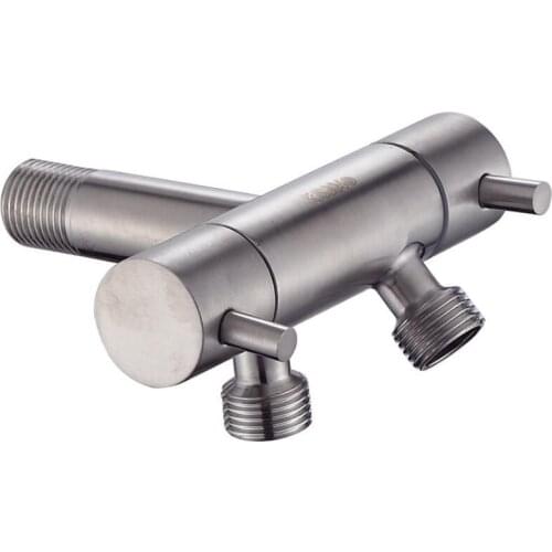 G1/2 304 Stainless Steel Double Head Dual Use Bibcock, Washing machine Faucet, Toilet Bibcock,tap,garden Faucet Angle Valve