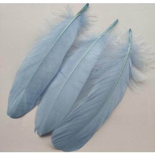 Hot 20pcs Beautiful Azure Hard Goose Feathers 15-20cm/6-8inch Christmas Decoration Clothing Shoes Hat Accessories