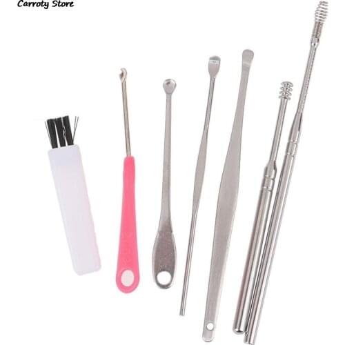 7/5/1Pcs/set Stainless Steel Ear Wax Pickers Spiral Earpick Wax Remover Curette Ear Pick Cleaner Spoon Ear Clean Tool