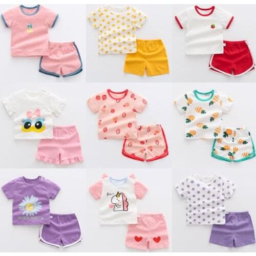 Girls Summer Clothing Set Cotton T-Shirt Shorts 2pcs Kids Casual Clothing For Children Outfits