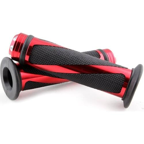 Red CNC Motorcycle Grips 7/8" Handblebar Rubber GEL Hand Grips Handle Bar Grips For Honda CBR CRF