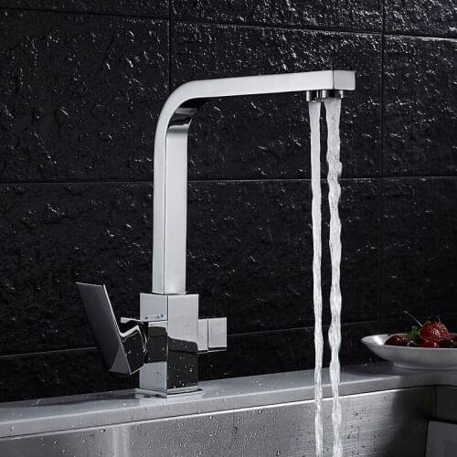 Kitchen Ffaucet Brass Black Double Use Hot And Cold Kitchen Sink Faucet With Direct Drink Faucet 3 Way Water Filter Tap