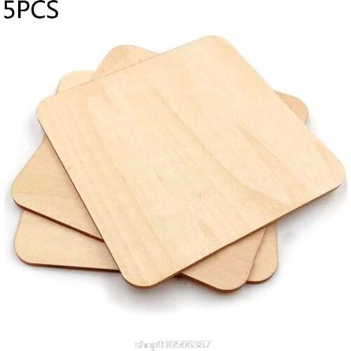 5pcs Blank Plaque Square Wood Pieces Tags DIY Craft Pyrography Projects Games Scrapbooking Ornament 140mm N18 20 Dropshipping