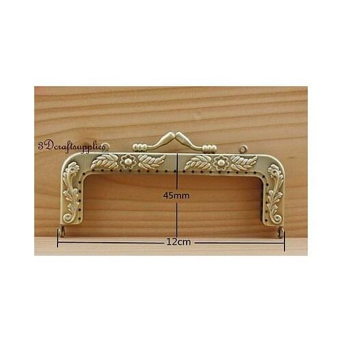 Metal frame sewing bag purse frame clasp alloying 12 cm anti bronze D5
