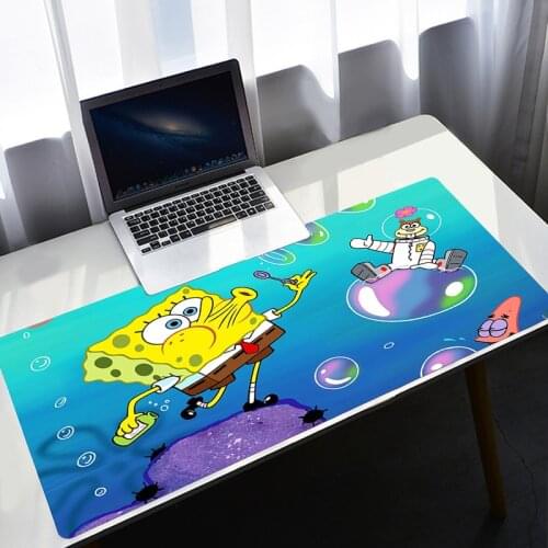 Cortoon Cute Desk Mat Kawaii Girl Mouse Pad Gamer Keyboard Padmouse Gaming Mousepad SpongeBobes Speed Computer Accessories Mats