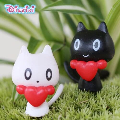 Love Cat model Cartoon Animal toys Miniature Figurine baby home decoration PVC craft Creative Toys Micro landscape decoratio