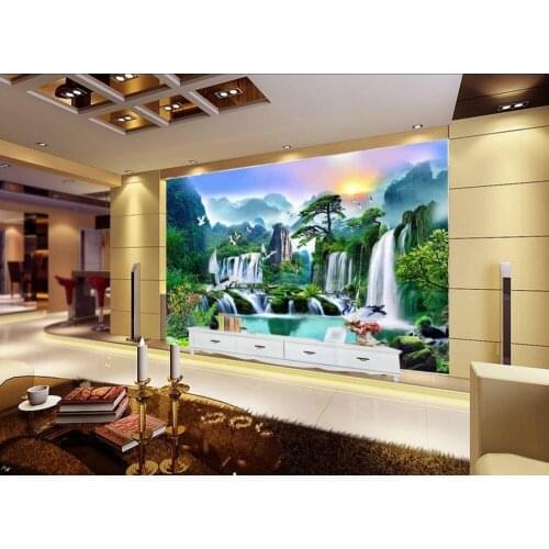 Chinese murals wallpaper Welcome Song landscape Custom photo wallpaper 3D stereoscopic Home Decoration