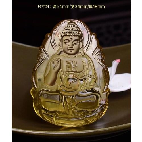A new spot new yellow crystal Amitabha Pendant Zodiac Pendant Buddha who like the patron saint of Korean