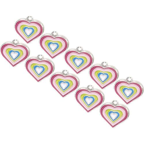 Peach Heart Shape Pendants Alloy DIY Craft Pendant Necklace Earrings Acces