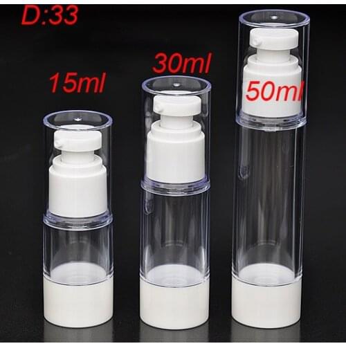 15ml plastic airless bottle serum/lotion/emulsion/ foundation packing f Cosmetic Container Refillable Bottles