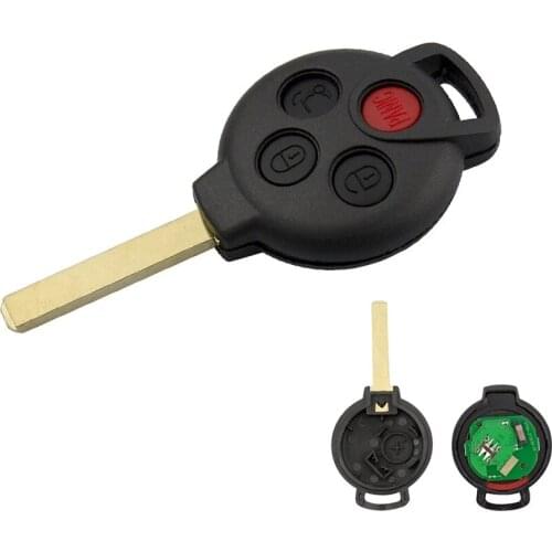 2pcs/lot 3+1 Panic 4 Button Keyless 433Mhz ID46 Transponder Chip Remote Control Key for Mercedes Benz Smart Fortwo MB Smart 451