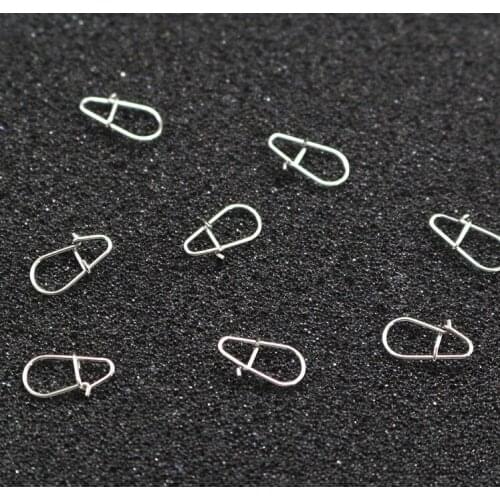 BaMMax Fishing Swivels&Snap 20pcs 8.5mm Stainless Steel Metal jig Spoon Lure Spinner pin Lock Fishing Connector Accessories