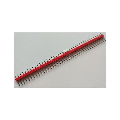 50pcs 40 Pin 2.54 mm Red Single Row Pin Header Strip PC