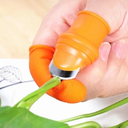 Silicone Thumb Knife Kitchen Gadget Finger Protector Vegetable Harvesting Knife Plant Blade Scissors Cutting Rings Garden Gloves
