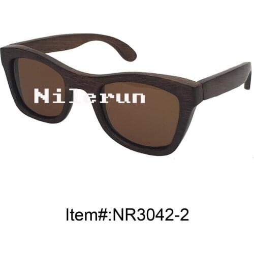 Unisex men women brown bamboo sunglasses