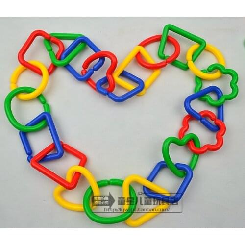 Kindergarten Supplies Slice Blocks Desktop Assembling Geometric Chain Buckle Ring Building Block Toy