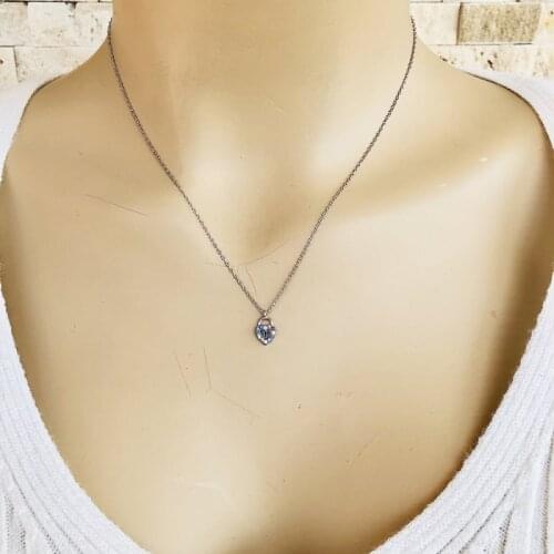 My Locked Heart 925 Sterling Silver Necklace Women Girls Gift Jewelry Accessories Fashion Handmade Elegant Chain