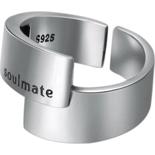 Vintage Silver Color Index Finger Ring Simplicity Womens Letter Open Ring Accessories Exquisite Irregular Jewelry