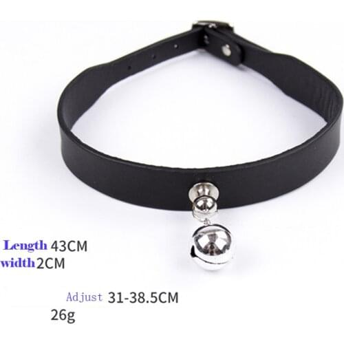 Adults Roleplay Sex Toys Bell Sex Collar Bdsm Bondage Leather Neck Collars Slaves Game Sex Products For Woman