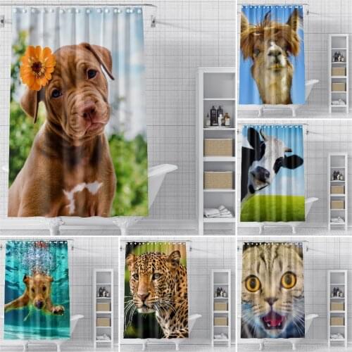 Funny Shower Curtains Bathroom Curtain With Hooks Waterproof 3D Animal Bath Curtain Creative Personality Shower Curtain