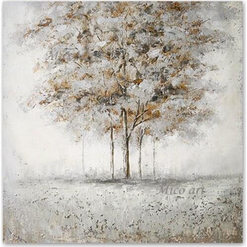 Modern Abstract Quality Artwork Textured Trees Oil Painting Outdoor Landscape Paintings Wall Decorative Canvas Picture Wall Art