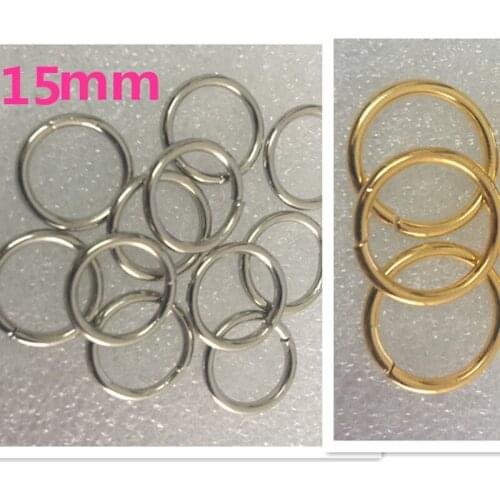 100pcs/Lot Inside Diameter 15MM Metal O Rings O Ring Gold/Silver Tone Webbing Buckles Connect Strapping Belt Handbag Bags