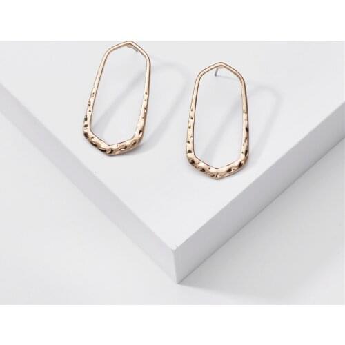 2020 New Hollow out oval Geometric water drop Stud Earring for Girl