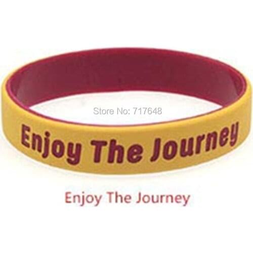 300pcs Life Sentences Enjoy The Journey wristband silicone bracelets free shipping by FEDEX A