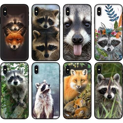 Black tpu Case For Xiaomi Redmi 7A 8 8A 9 9A 9C Case Redmi Note 8T 8 Pro T Note 9 9S 9 Pro Case fashion Raccoon red panda fox