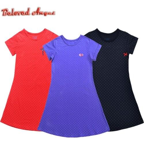 Beloved Angel Summer New Short Sleeve Kids Girls Clothes Children Costume Girl Stripe Star Dot Beach Dress Baby Dresses 1-13 Yrs