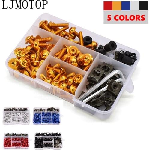 For Honda CBR500 R F X CBR 600 929 954 RR CB1000R ST1300 175pcs Motorcycle Fairing Body Bolts Kit Fastener Clips Screw Nuts M6