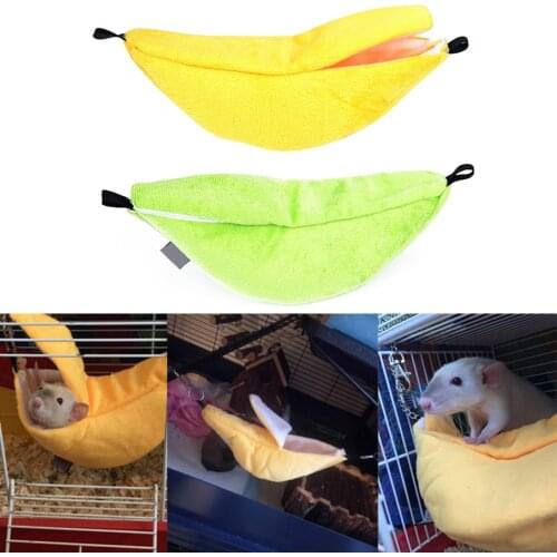 Hamster Nest Hanging House Hammock Cage Sleeping Nest Pet Bed Rat Hamster Toys Cage Swing Pet Banana Design For Small Animals