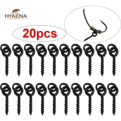 Hyaena 20PCS Boilie Screw Peg with Round Ring Swivel Chod Rig Matt Black Terminal Tackle Bait Holder Carp Fishing Accessories
