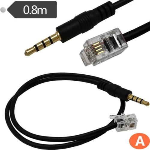 RJ9 4P4C male to 3.5mm Male Cell Phone Adapter Cable