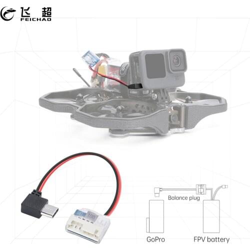 FEICHAO Type C to Balance head Charging Cable for GoPro Hero 6/7/8 Action Camera for FPV Racing Drone Quadcopter Part