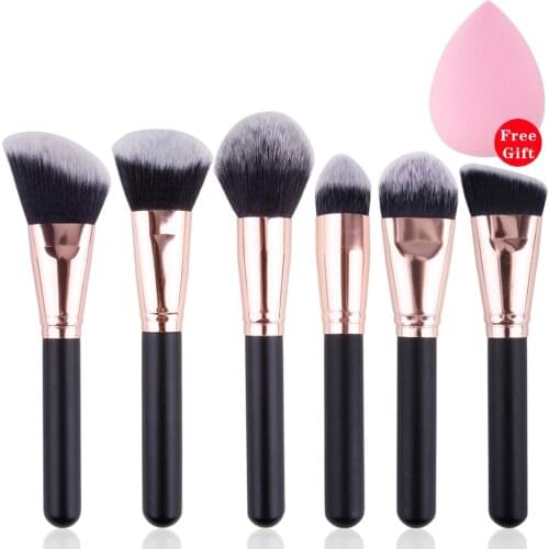 Makeup Brushes Powder Concealer Contouring Blush Foundation Face Highlighter Brush with Makeup Sponge Cosmetic Beauty Women Tool