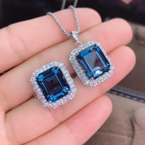 New Arrival Natural and Real Topaz jewelry set Natural Real Topaz 925 sterling silver 1pc Topaz pendant,1pc Topaz ring