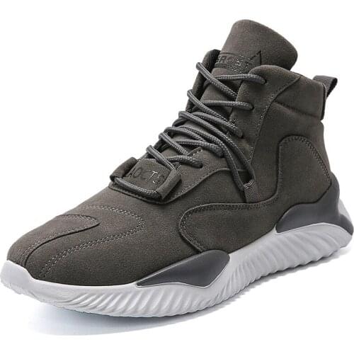 Outdoor Lace-up Mens Sneakers High Top Leisure Mesh Men Running Shoes Comfortable Mens Sport Shoes Tenis Masculino