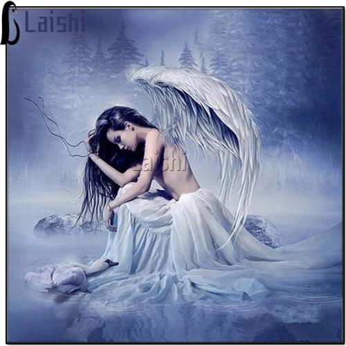 Angel wings diamond painting indianer Wall Decor diy Diamond Embroidery Mosaic Portrait Cartoon Girl Cross Stitch Home Gift