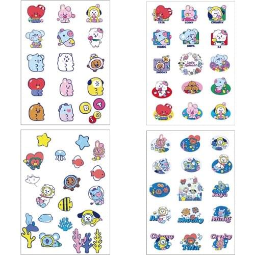 Cute Cartoon Scrapbooking Stickers Set Kawaii Rabbit Decorative Label Sticker for DIY Art Craft Planner Scrapbook Diary Album