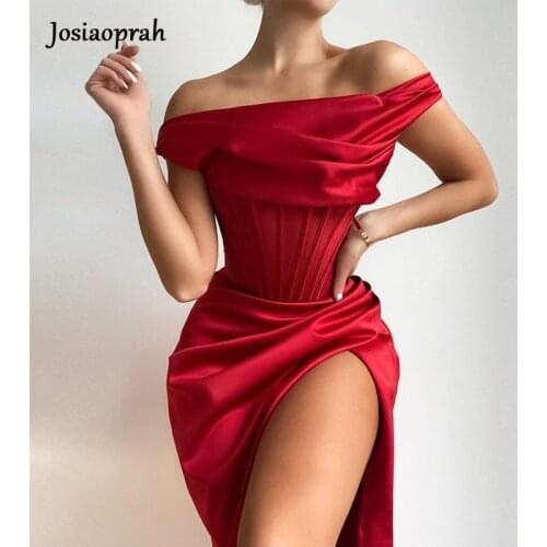 Josiaoprah Off Shouler Ruched Mini Dress Strapless Backless Bodycon Stretch Corset Dress Sexy Club Outfits for Women Party